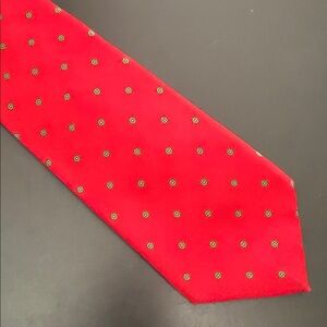 SOVILE ROW 100% SILK Elegant Red Polka Dot Tie